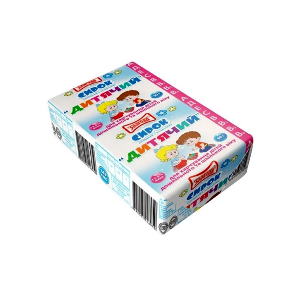 Сирок дитячий Злагода з цукром та вітамінами, 13,5% жиру, 90 г